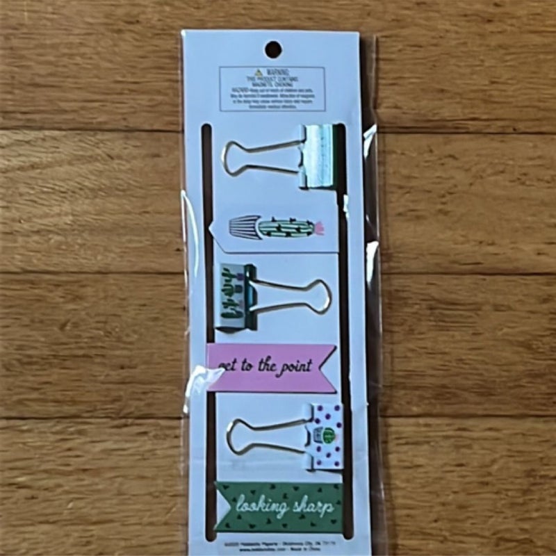 New Magnetic Bookmark & Binder Clip Set