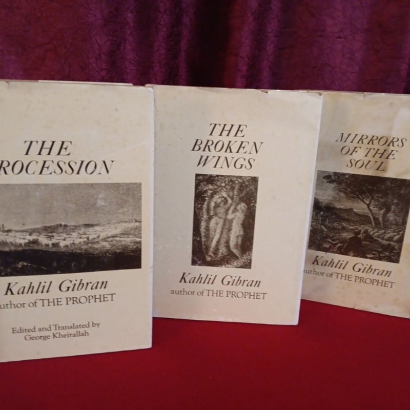 Kahulil GIBRAN First editions collection of 3 volumes 