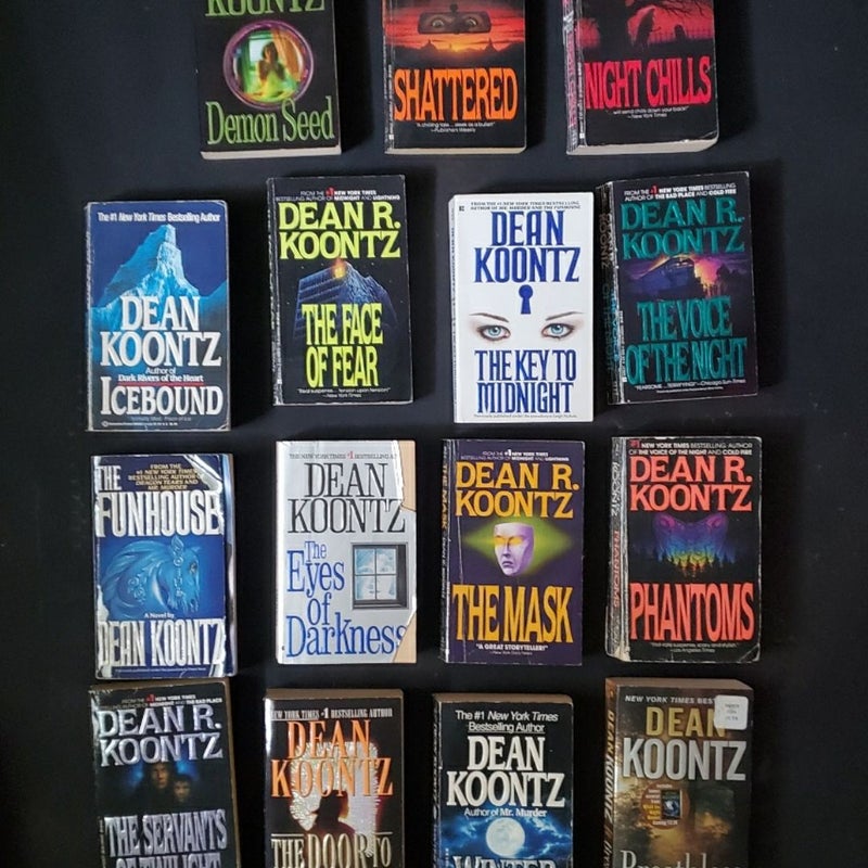 Lot of 15 Spine Tingling Suspense Novels by Dean Koontz