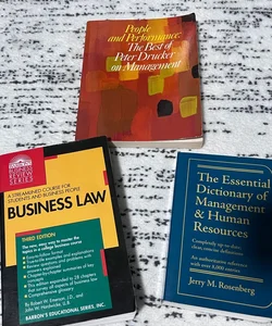  3 books !!Business Law and essential dictionary of Management and HR