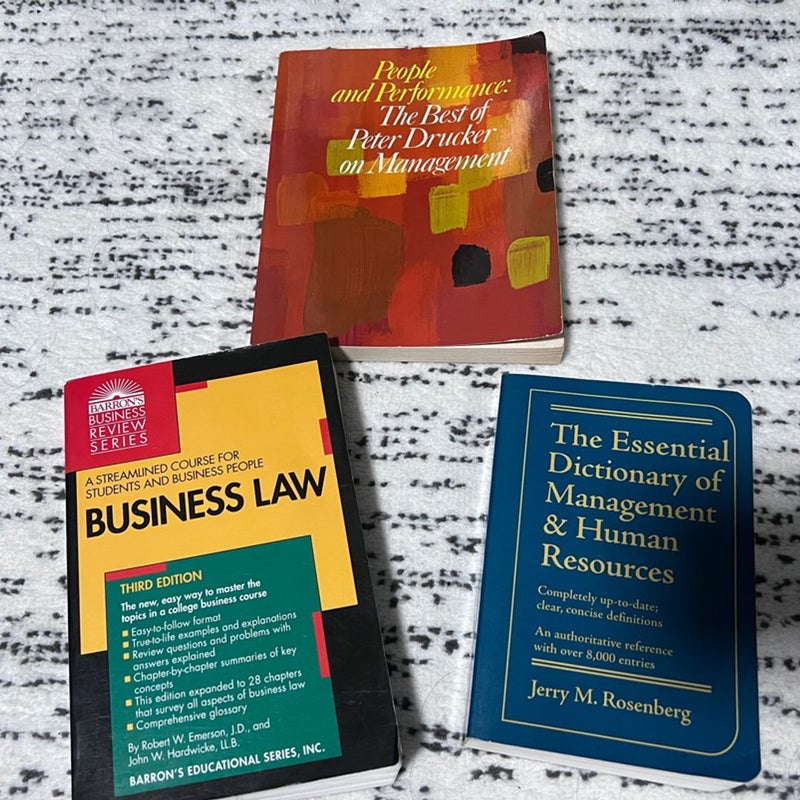  3 books !!Business Law and essential dictionary of Management and HR