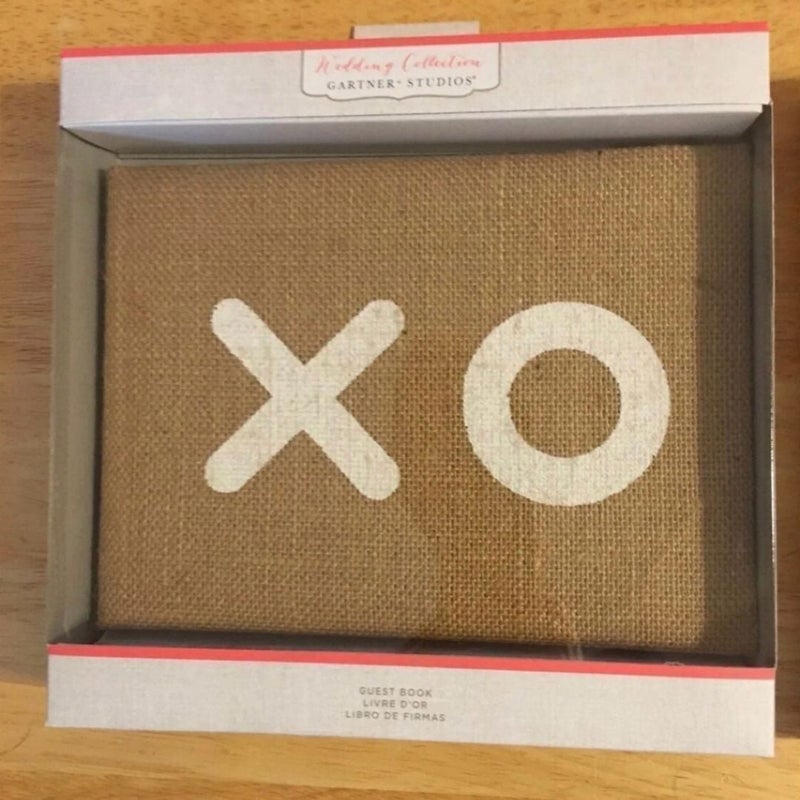 Gartner Studios XO Burlap Covered Wedding Guestbook Set 