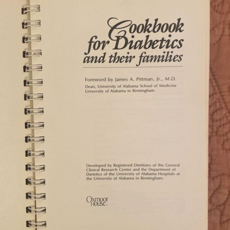 Cookbook for Diabetics and Their Families