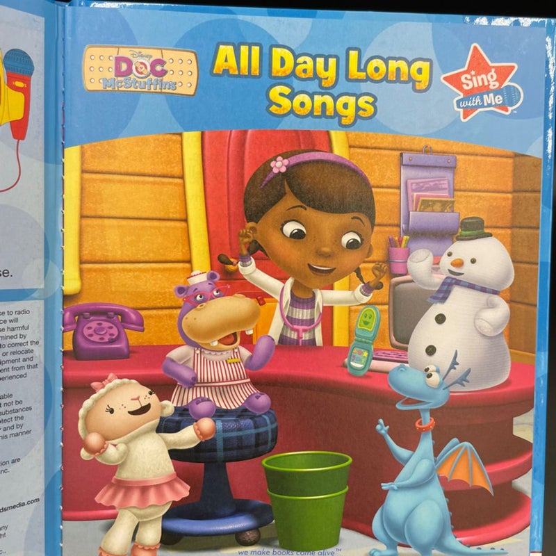 Disney Doc Mcstuffins All Day Long Songs hardcover book