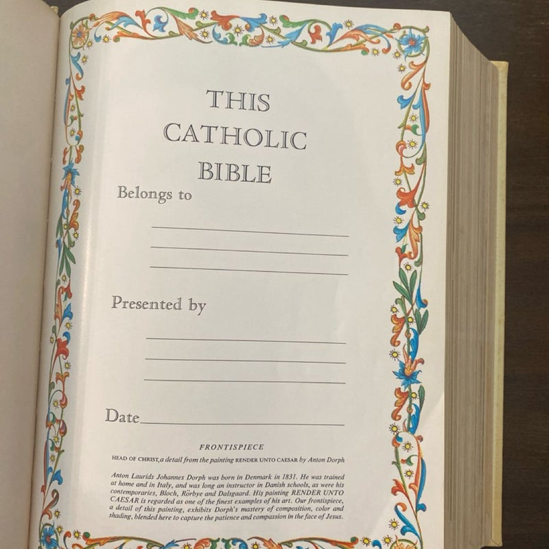 Holy Bible Catholic De Luxe Edition With The Confraternity Text (1966)