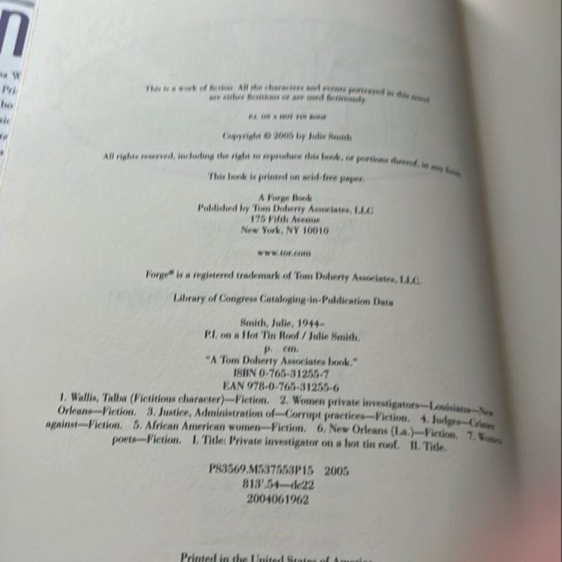 P. I. on a Hot Tin Roof - Southern Mystery