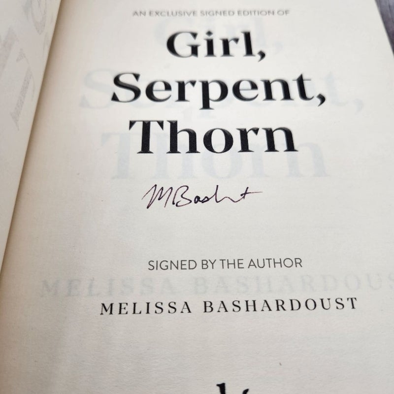 Fairyloot Signed Special Edition - Girl, Serpent, Thorn by Melissa Bashardoust