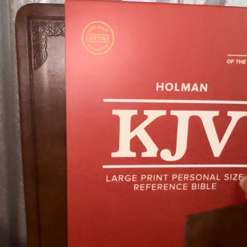 KJV Large Print Personal Size Reference Bible, Brown Celtic Cross LeatherTouch