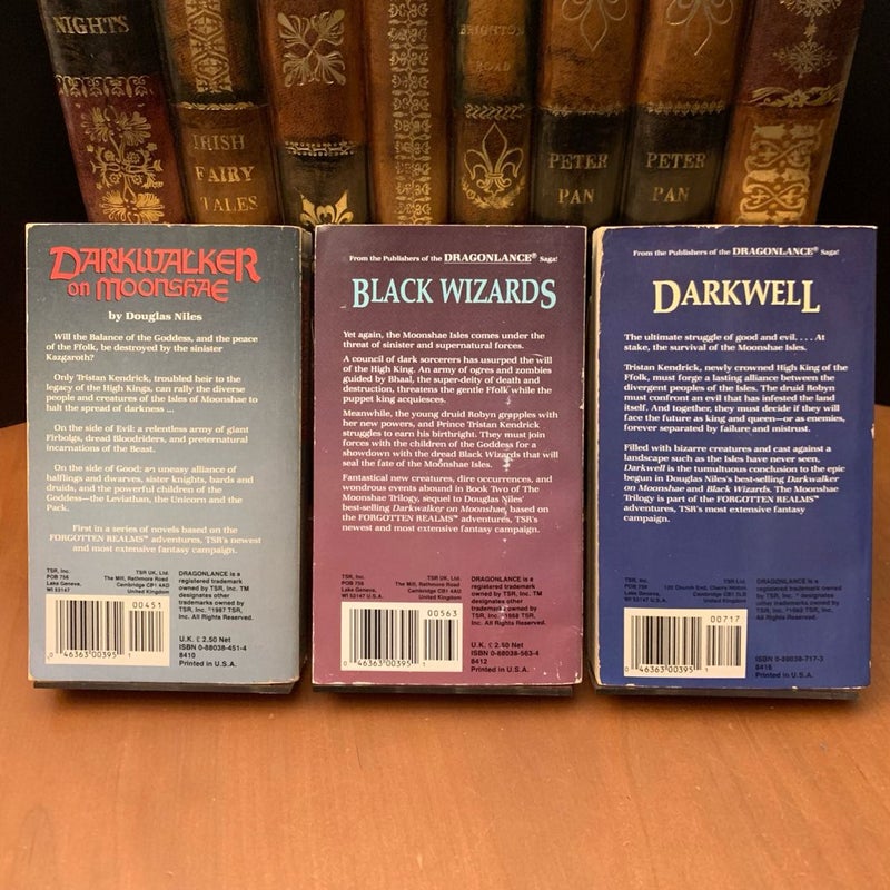 3 Complete Forgotten Realms Trilogy Set: Empires, Finder’s Stone, Moonshae: Horselords, Crusade, Dragonwall, Azure Bonds, The Wyvern’s Spur, Song of the Saurials, Darkwalker on Moonshae, Black Wizards, Darkwell