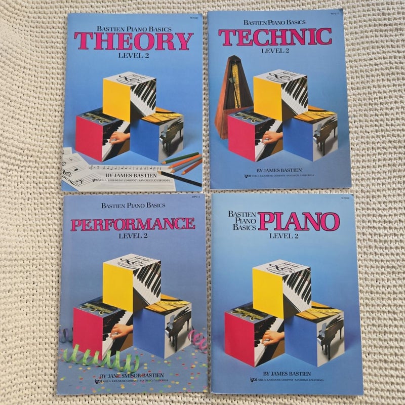 Set of 4 Bastien Piano Basics Music Sheet Books-Level 2