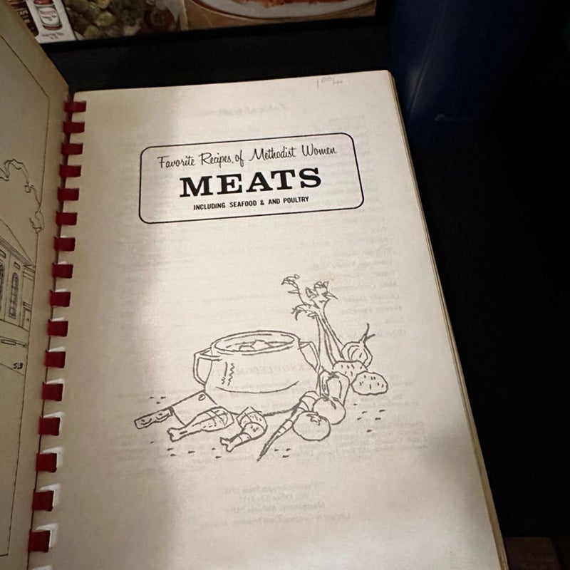 Favorite Recipes of Methodist Women MEATS Cookbook Spiral Bound 1960’s