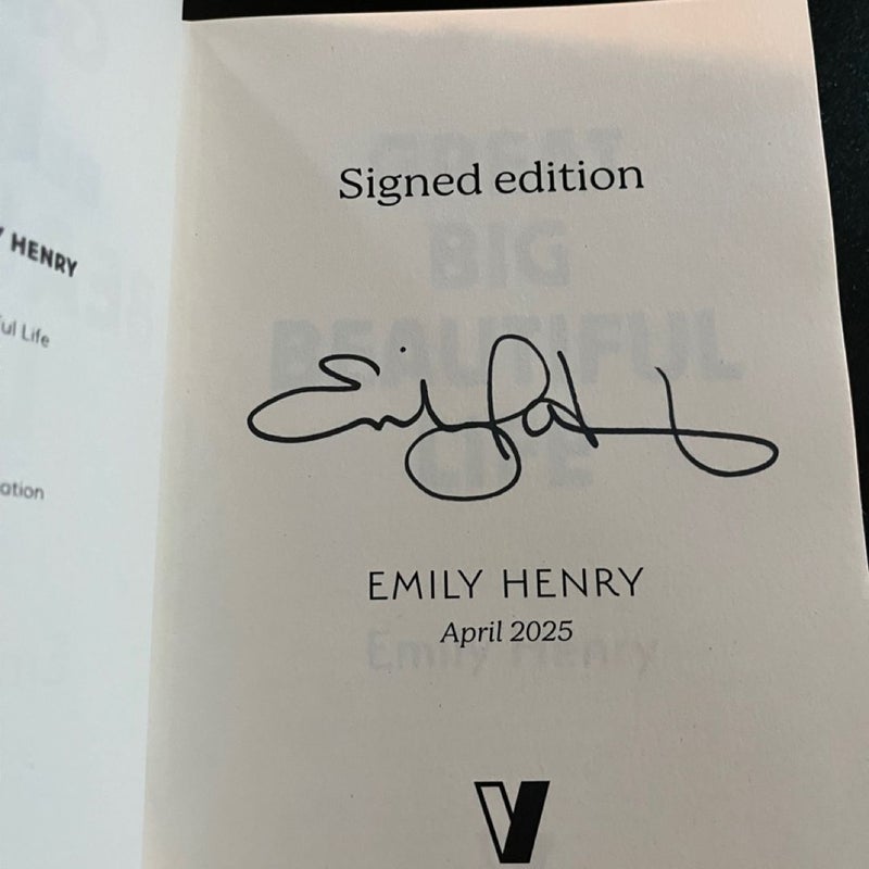 Waterstones signed Great Big Beautiful Life 