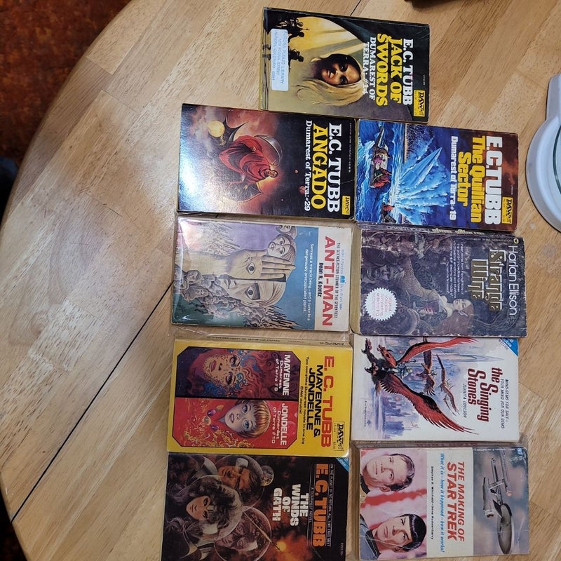  Sci-fi  Fantasy vintage paperbacks.  