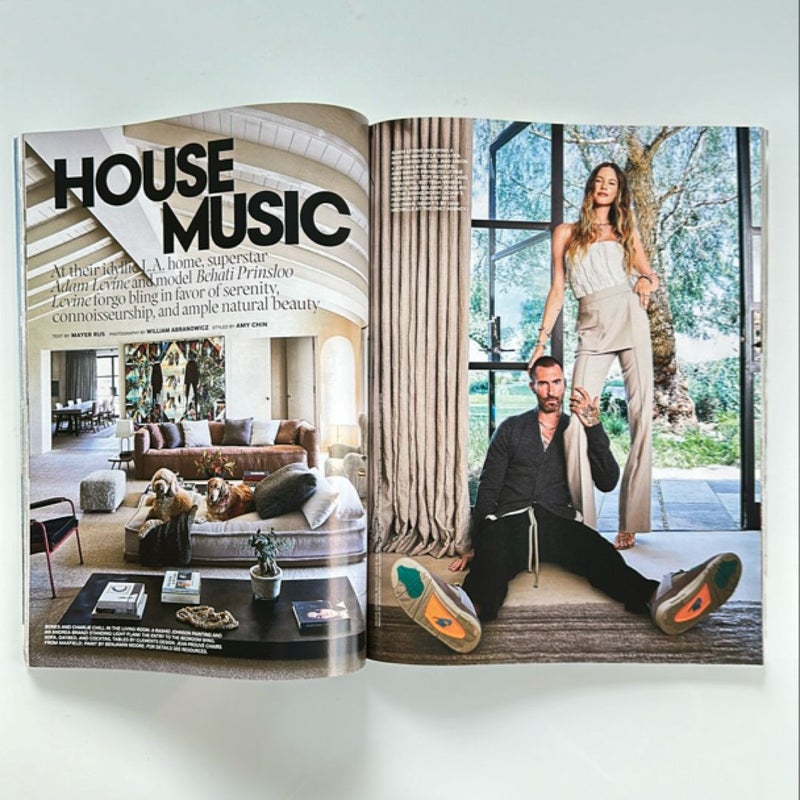 Architectural Digest AD Magazine. September 2021 Issue. Adam Levine and Behati Prinsloo. 