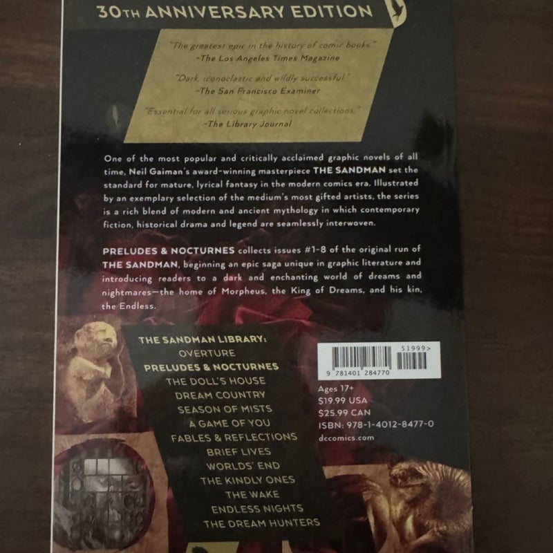 Sandman Vol 1 Preludes and Nocturnes 30th Anniversary Ed