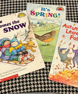 Season book bundle, out of print: Autumn Leaves are Falling, It’s Spring!, Here Comes the Snow