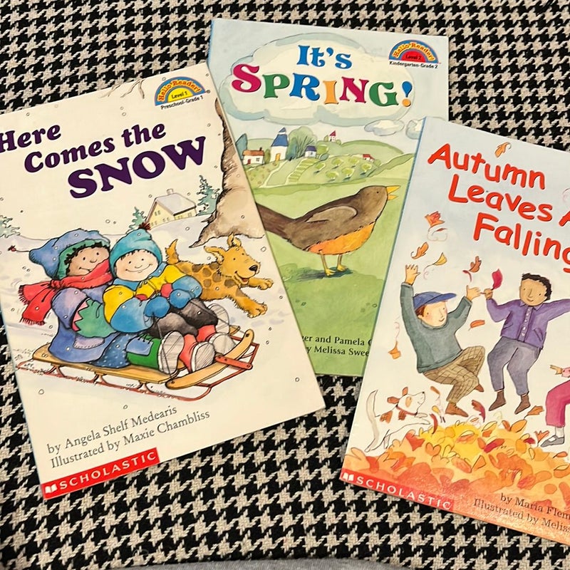 Season book bundle, out of print: Autumn Leaves are Falling, It’s Spring!, Here Comes the Snow