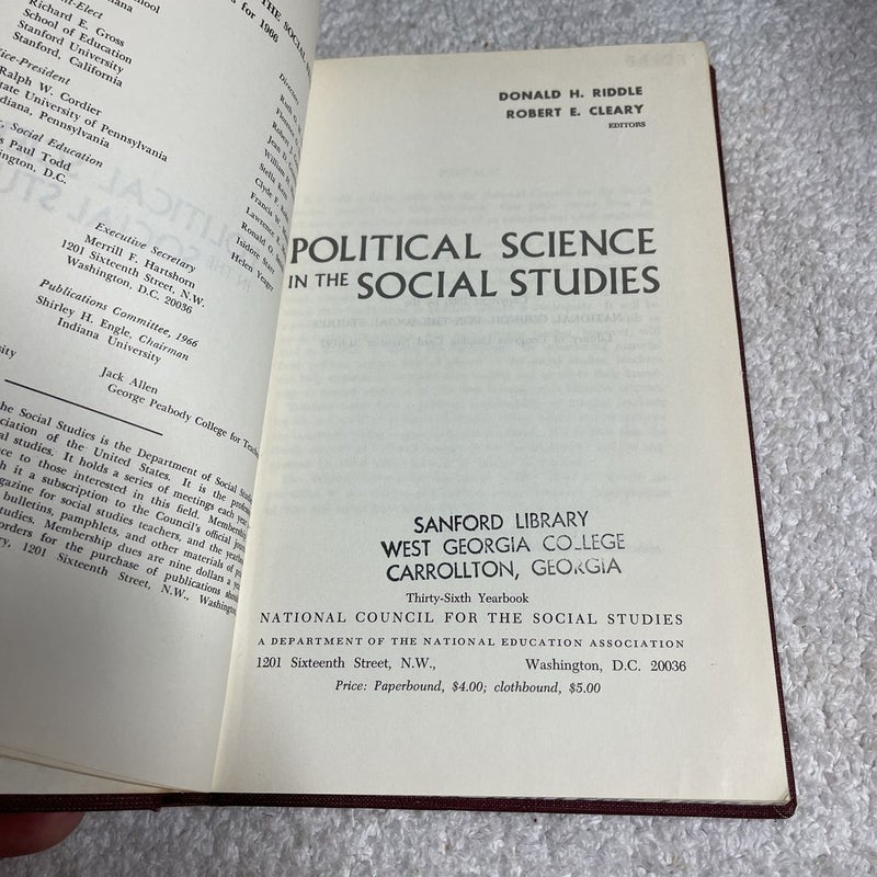 Political Science in the social studies 