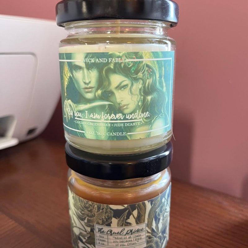 The Cruel Prince (Holly Black) candles by Wick & Fable