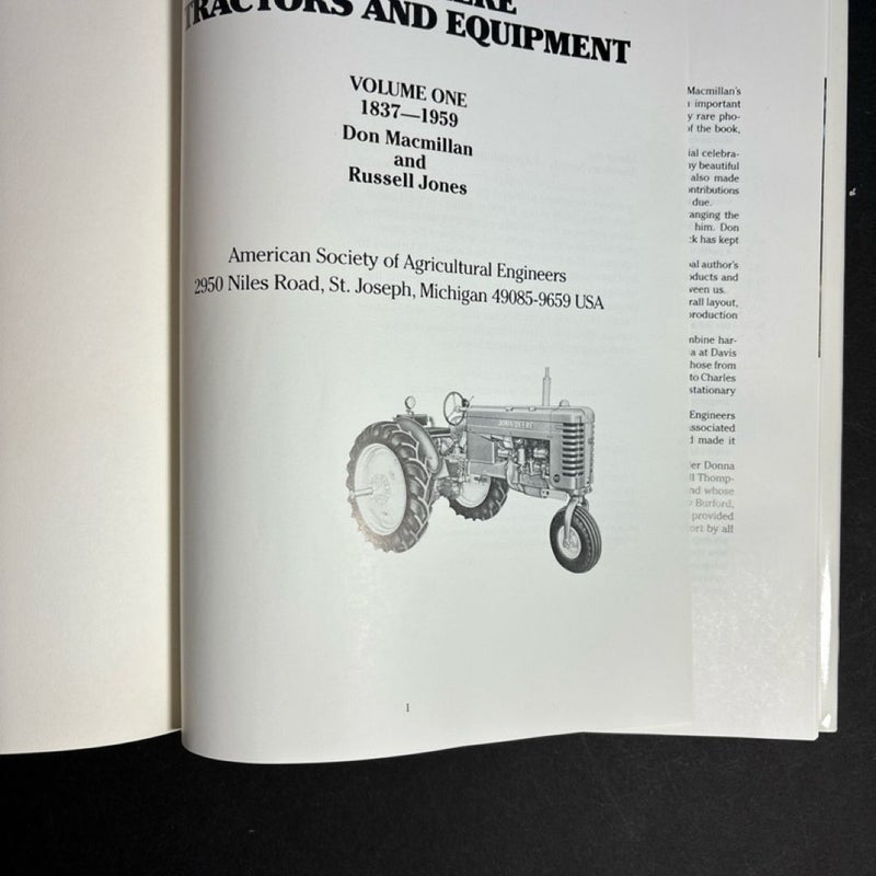 John Deere Tractors and Equipment, 1837-1959 Vol 1, Don Macmillan, Russell Jones