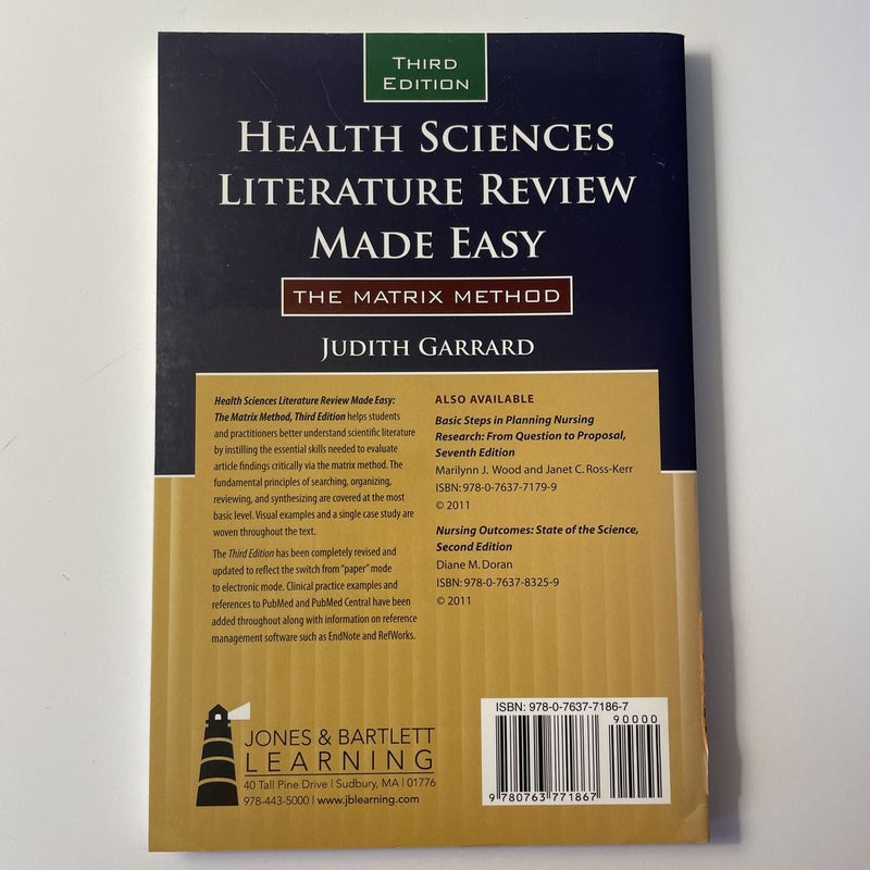 Health Sciences Literature Review Made Easy