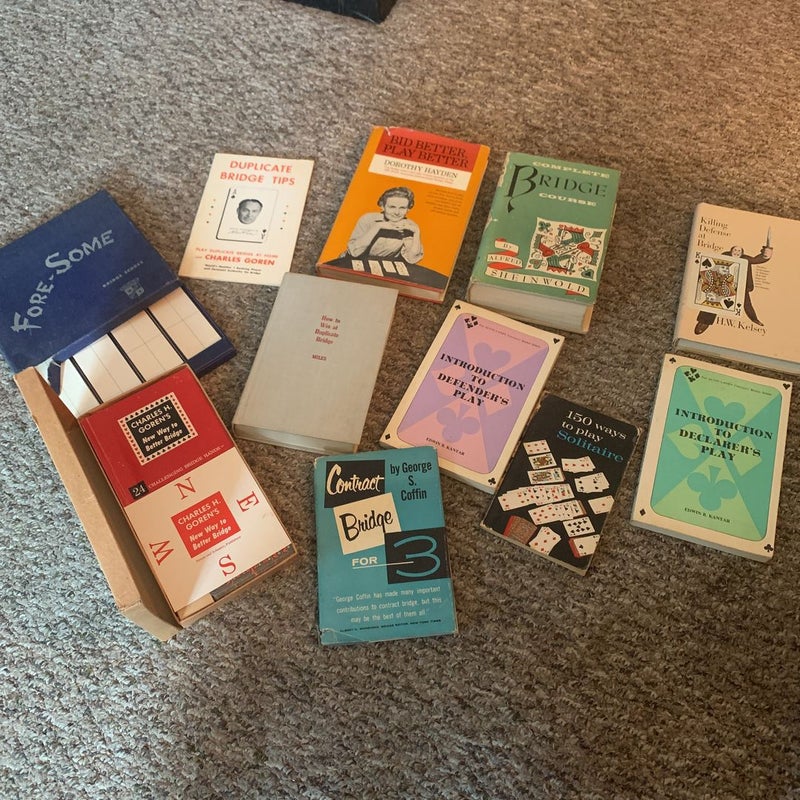 Bundle of Bridge Strategy Books and Score cards