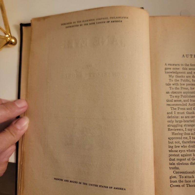 Vintage 1945 Jane Eyre (published by Blakiston Company)