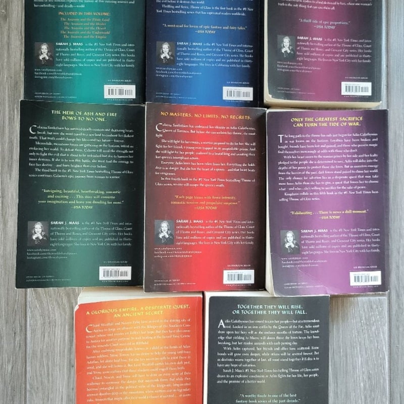 THRONE OF GLASS TOG FULL SERIES #1-7 SARAH J. MAAS PAPERBACK ROMANCE FANTASY 1ST ED