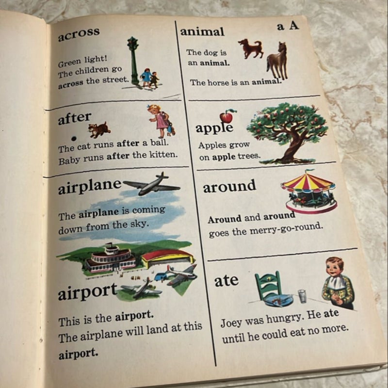 Picture dictionary, abc’s and telling time, counting rhymes, riddles and finger plays