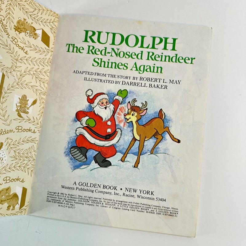 Rudolph The Red-Nosed Reindeer Shines Again-Little Golden Book 1982