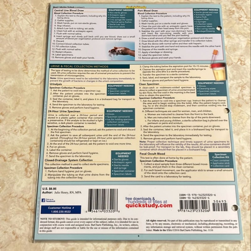 Nursing: Lab Values Laminated Chart