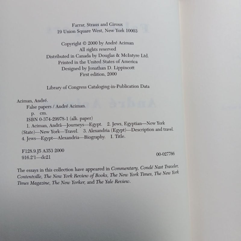 (First Edition) False Papers
