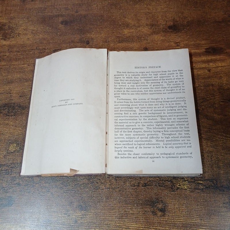 Antique 1915 Plane Geometry Book