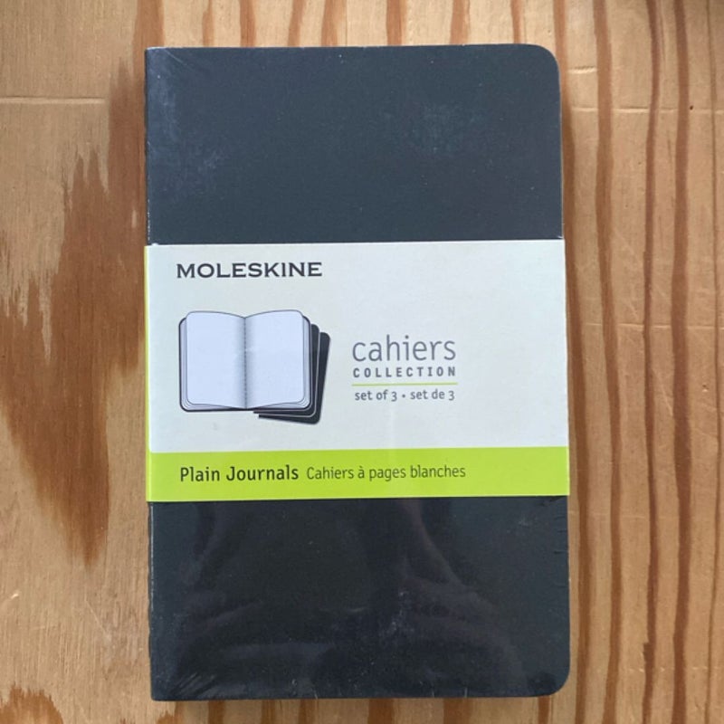 Moleskine Cahier Journal (Set of 3), Pocket, Plain, Black, Soft Cover (3. 5 X 5. 5)
