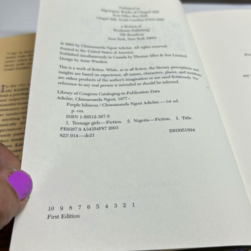 Purple Hibiscus 1st edition 