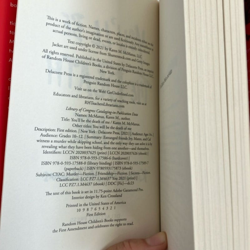 You'll Be the Death of Me- First Edition