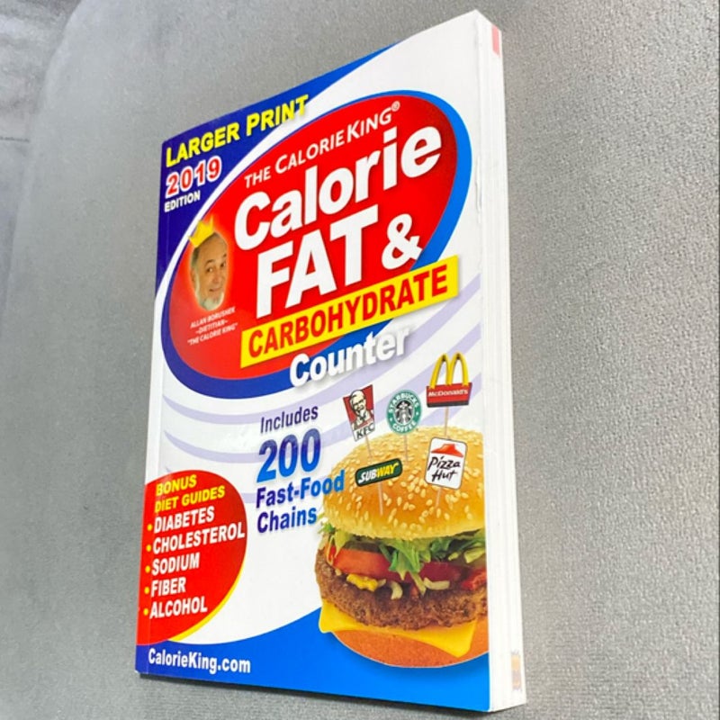 CalorieKing 2019 Larger Print Calorie, Fat and Carbohydrate Counter