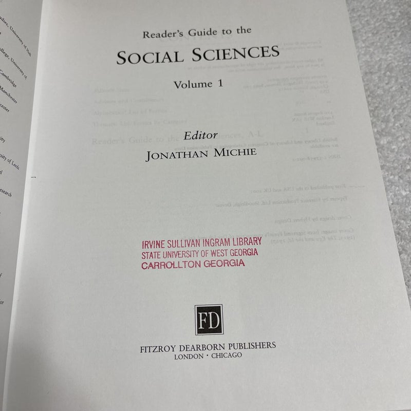 Reader's Guide to the Social Sciences