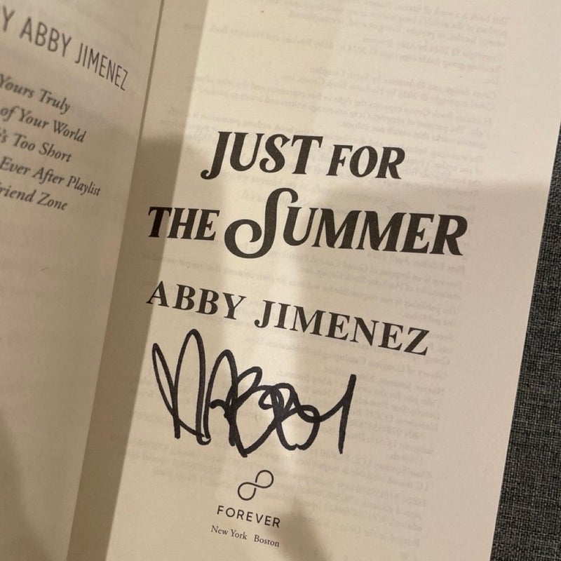 SIGNED Just For the Summer Barnes & Noble Exclusive Edition