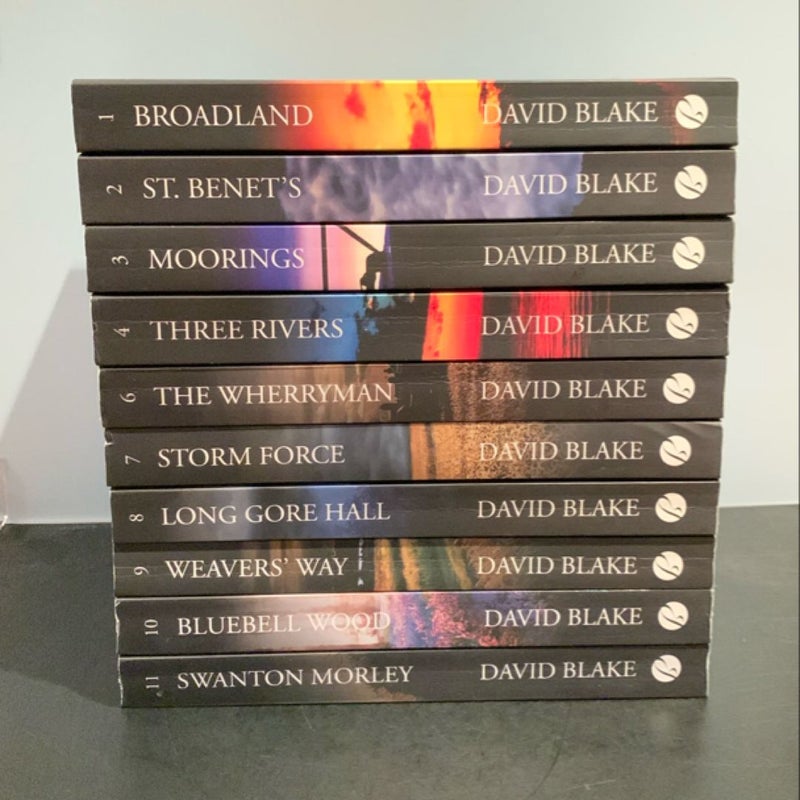 David Blake Norfolk Broads Thriller 1-4, 6-11 New Releases: Broadland, St. Benet’s, Moorings, Three Rivers, The Wherryman, Storm Force, Long Gore Hall, Weaver’s Way, Bluebell Wood, Swanton Morley