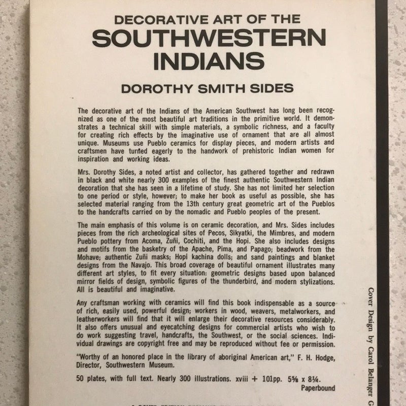 Decorative Art of the Southwestern Indians by Dorothy S. Sides ...