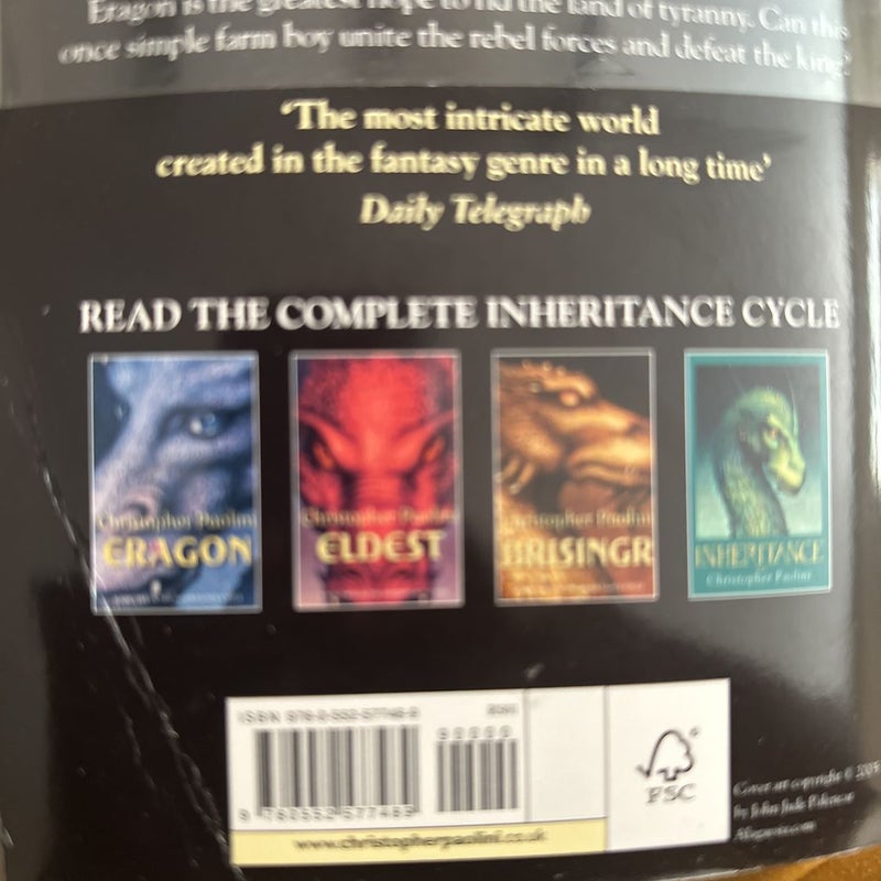 4 Book Set of Christopher Paolini - Inheritance, Eldest, Eragon, Brisingr