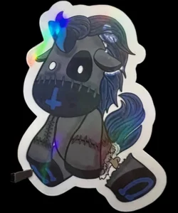 Blue Goth Punk Unicorn Sticker
