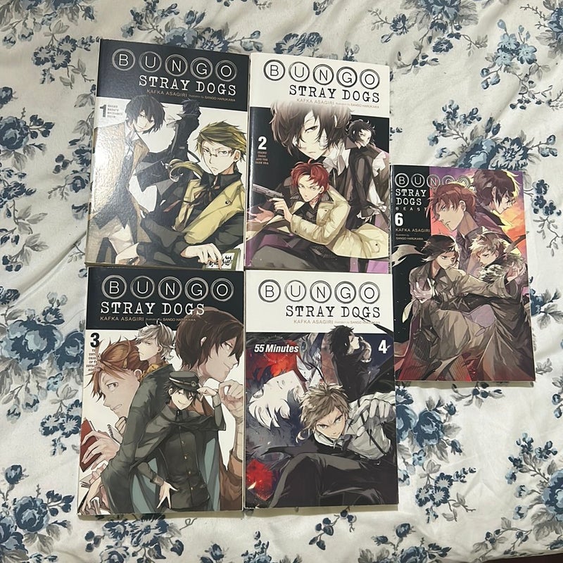 Bungo Stray Dogs light novels 1-4, 6