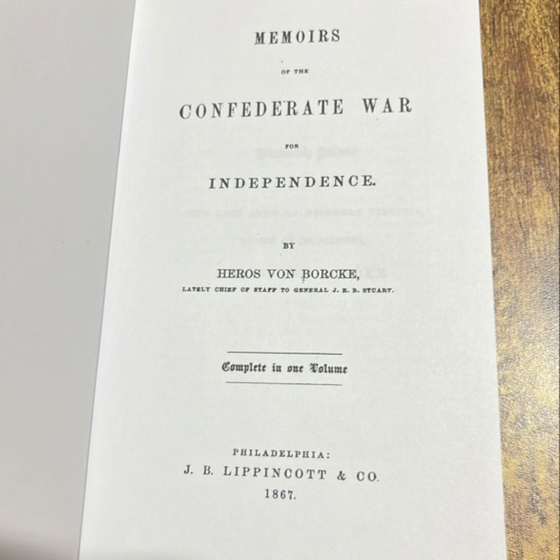 Memoirs of the Confederate War for Independence