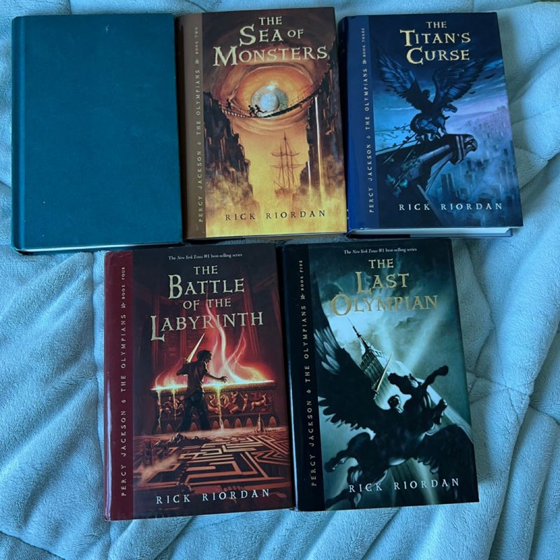 Percy Jackson and the Olympians hardcover book set with exclusive steamer trunk