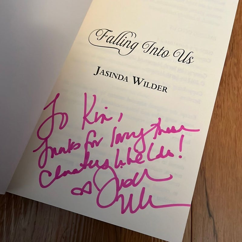 Falling into Us - Signed and personalized to Kim - Original OOP cover