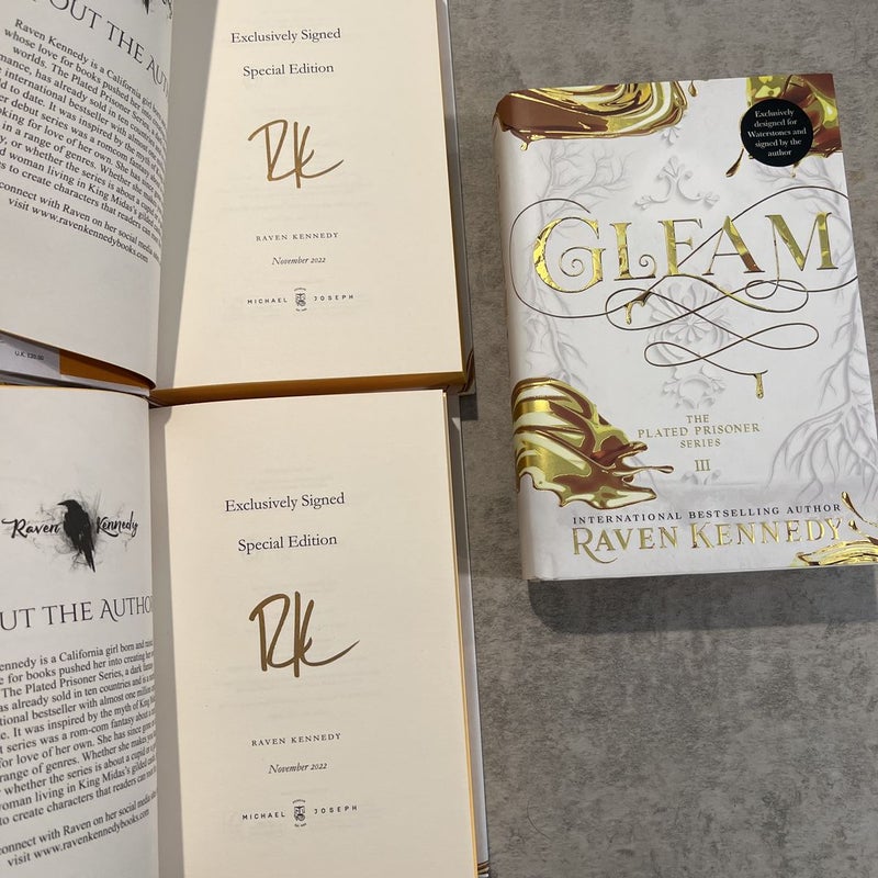 Gleam by online Raven Kennedy Waterstones Exclusive Signed Edition