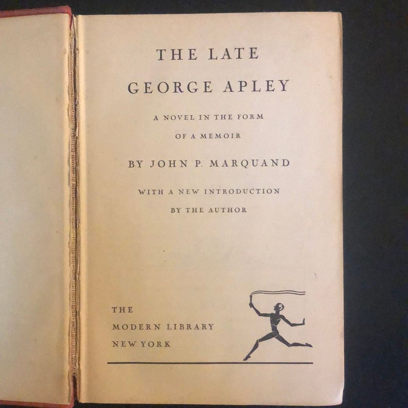 The Late George Apley - Modern Library  1940