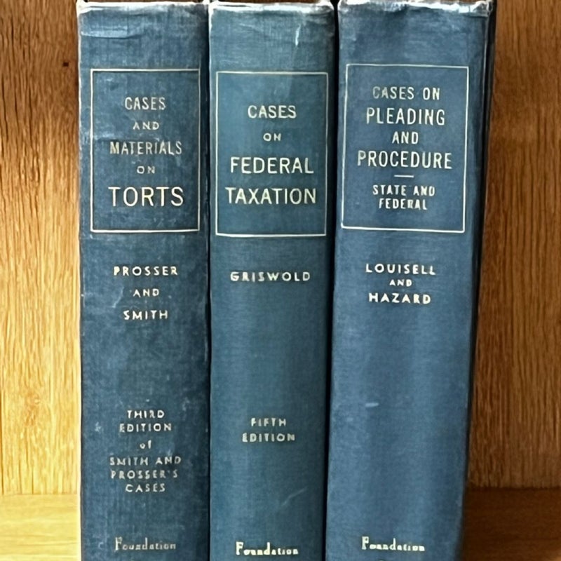 Cases & Materials On Torts, Cases On Federal Taxation, Pleading & Procedure State & Federal 
